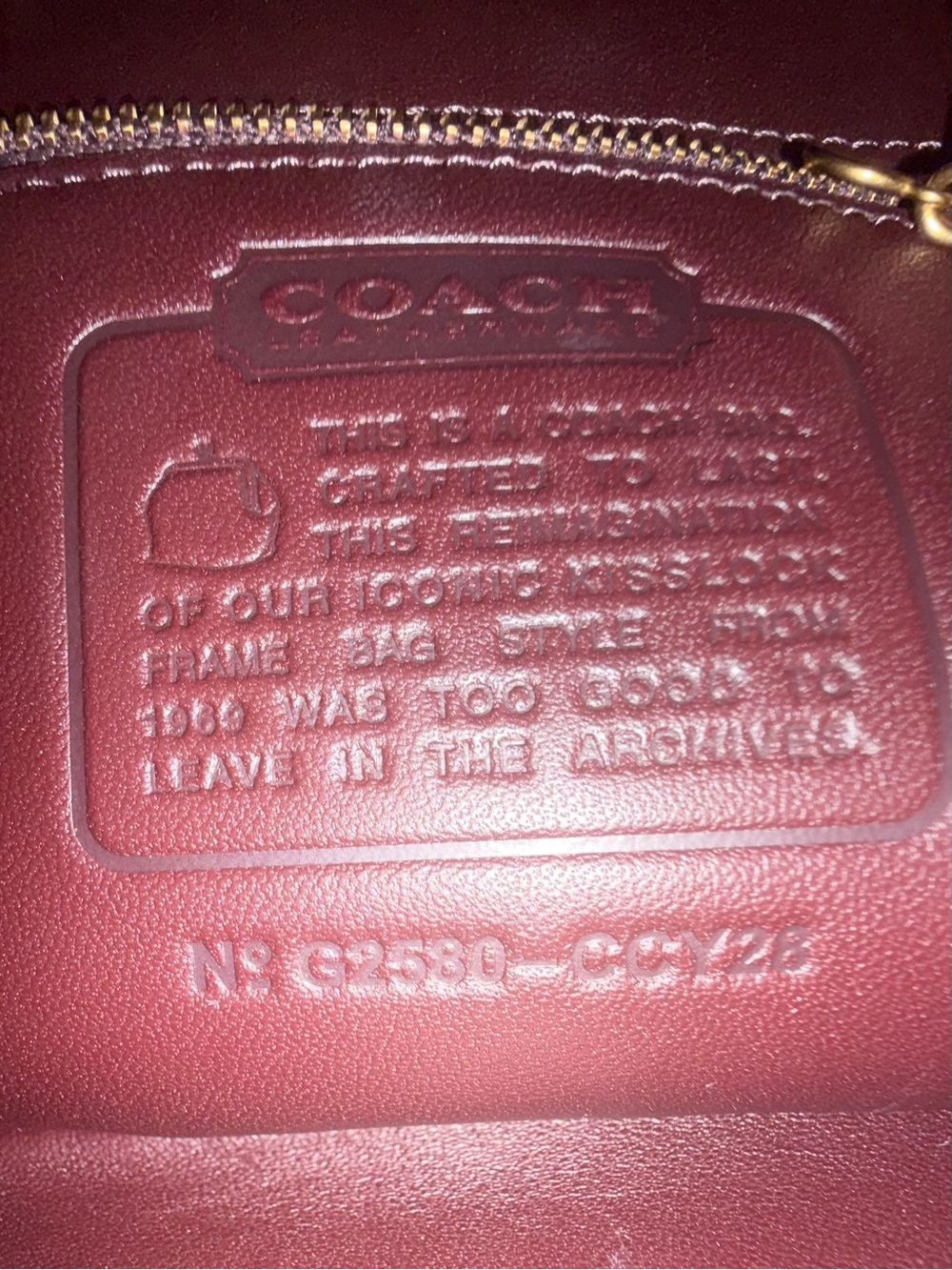 Coach Kisslock 16 Small Leather Frame Bag in Port..EUC! - Picture 6 of 8